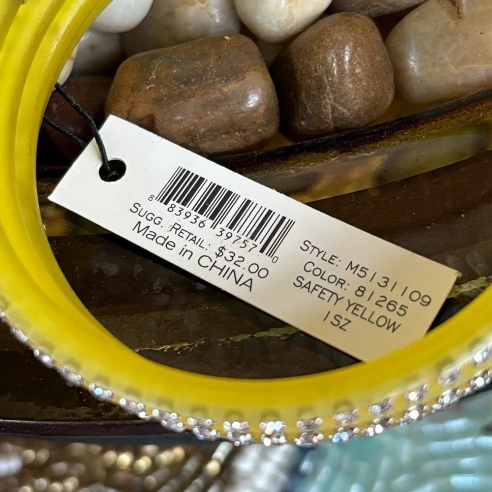 Brand New Marc by Marc Jacobs Slinky Safety Yellow Zirconia Bling Wrap Bracelet
